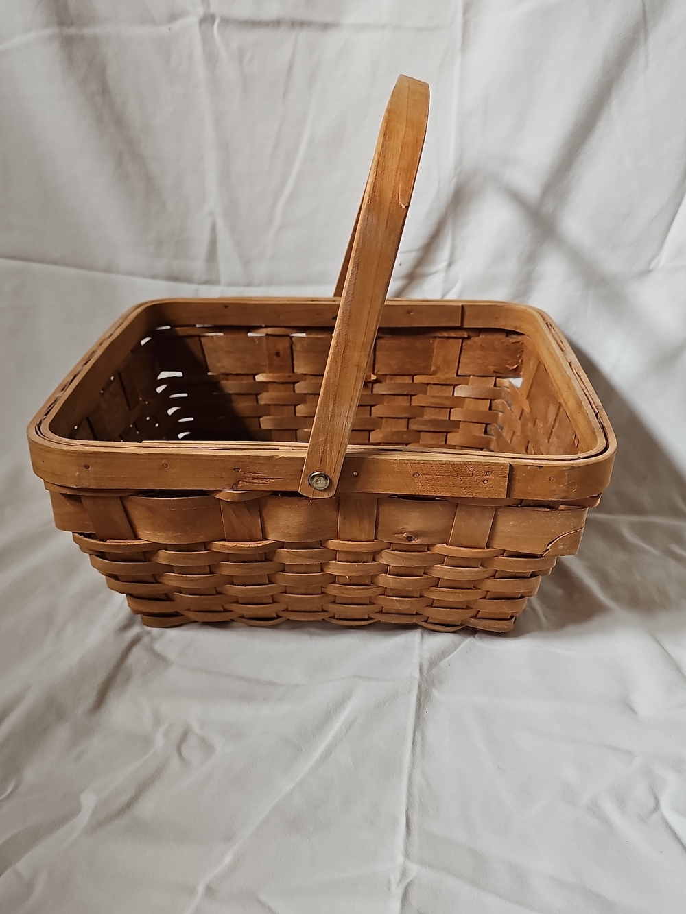 Woven Natural Brown Picnic Basket with Handle
